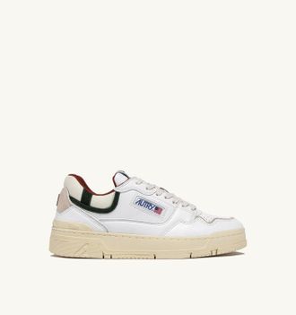 Autry SNEAKERS CLC LOW IN PELLE BIANCA SEQUOIA E MOUNTAIN