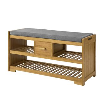 SoBuy Banco Zapatero Con 1 Cajcon Y 2 Estantes Bamb&uacute; Y Mdf 91 X 34 X 45 Cmfsr75-n Sobuy Es