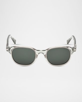 Ermenegildo Zegna 50mm Acetate Round Sunglasses