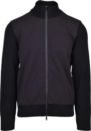 Paul & Shark Zip Cardigan Mock Neck - Black