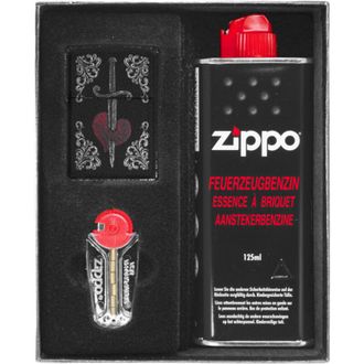 OEM Juego De Encendedores Zippo Heart Dagger Tatto Regalo N.&deg; 1