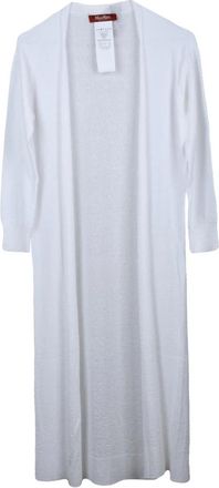 Max Mara Cardigan Lungo Garzato - Dames - Lange truien - Wit - XS - Truien & Vesten