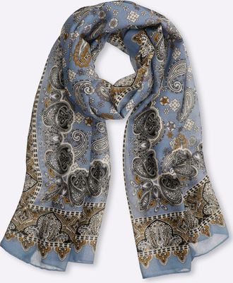 Heine Modeschal HEINE, Damen, jeansblau, Polyester, gemustert, Modet&uuml;cher Modeschal