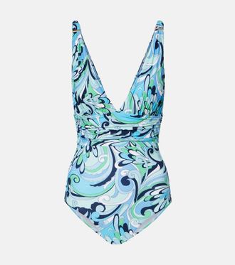 Melissa Odabash Panarea printed ruched swimsuit