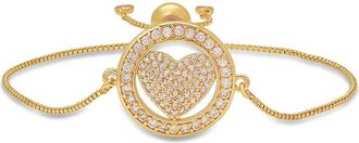 HMY Jewelry Pav&eacute; CZ Heart Slide Bracelet in Gold at Nordstrom Rack