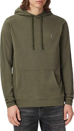 AllSaints Brace Brushed Cotton Hoodie in Wild Green at Nordstrom, Size Xx-Large