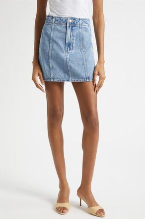 Veronica Beard Marquita Denim Miniskirt in Silver Dust at Nordstrom, Size 14