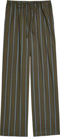 Staud Mateo Striped Stretch-cotton Poplin Trousers - Grey - XL (UK16 / XL)