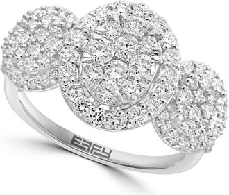 Effy 14K White Gold Diamond Floral Cluster Ring in 14K Gold at Nordstrom, Size 7