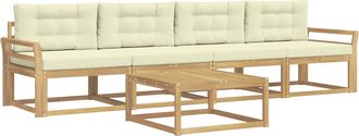 vidaXL Conjunto De Sof&aacute;s De Exterior 4 Uds. Blanco Y Crema Vidaxl