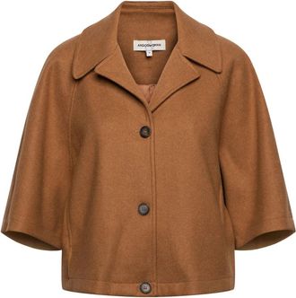 &Co Woman Korte Jas van Wollook - Dames - Zomerjassen - Bruin - 3XL - Wol - Jassen