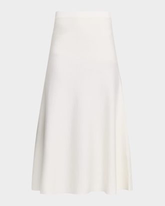 Gabriela Hearst Freddie Midi Wool-Cashmere Skirt