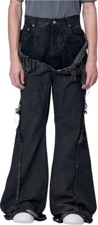 Rick Owens Slivered Shredded Bootcut Jeans - Heren - Flared Jeans - Grijs - W34 - Denim - Jeans