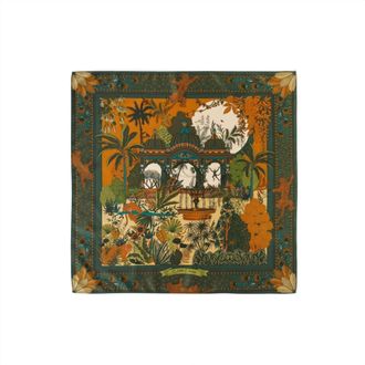 Two's Company Amber Palace Head Scarves In Olive