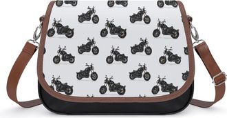 Generic Motorcycle Print Crossbody Bags for Women Shoulder Messenger Bag Purse Handbags