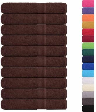 vidaXL Asciugamani per Sauna 10pz Marrone 80x200cm 360g/m&sup2; 100% Cotone - Vidaxl