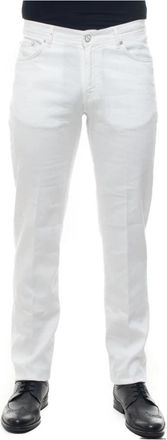 Kiton 5-Pocket Broek - Heren - Slim Fit Broeken - Wit - W32 - Katoen - Broeken