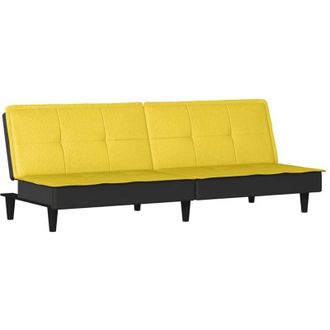 vidaXL Sof&aacute; Cama De Tela Amarillo Claro Vidaxl