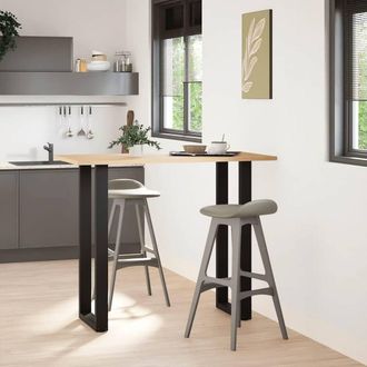 Berkfield Home Coffee Table Legs U-Shaped 2 pcs Black 40x(110-111) cm Steel