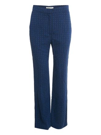 Sandro Cr&ecirc;pe broek met jacquard - Blauw