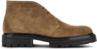 Hogan H673 Su&egrave;de Enkellaarsjes - Heren - Veterlaarzen - Beige - 43 EU - Su&egrave;de - Schoenen