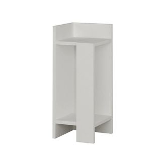 Dmora Mesita de noche efecto madera blanca 25x27h60 cm