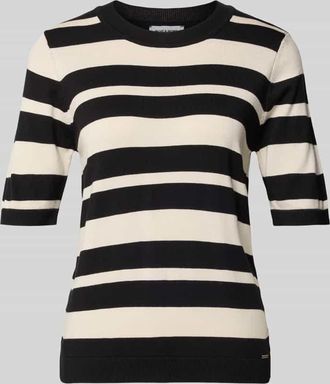 More & More More & More Strickshirt mit Rundhalsausschnitt und Label-Detail in Black, Gr&ouml;&szlig;e 34