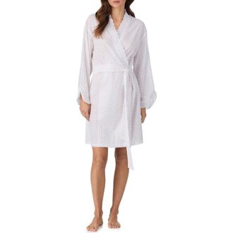 Eileen West Eyelet Trim Robe in Rosbudpt at Nordstrom, Size Large