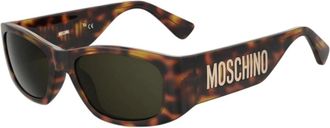 Moschino Bruin Acetaat Dames Zonnebril - Dames - Zonnebrillen - Bruin - 55 MM - Accessoires