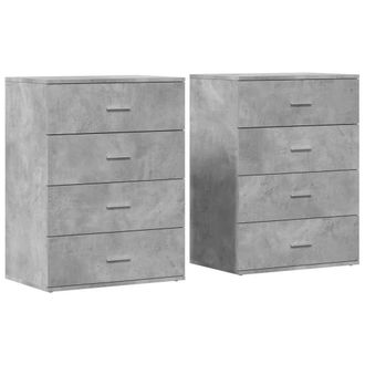 Berkfield Home Sideboards 2 pcs Concrete Grey 60x39x80 cm Engineered Wood | Size: 60 x 39 x 80 cm