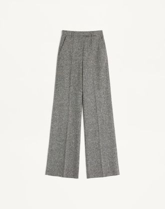 Valentino Natt&eacute; Buttoned Weave Trousers Woman IVORY/BLACK 40