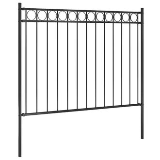 Berkfield Home Garden Fence Steel 1.7x1 m Black