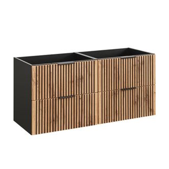 Petits Meubles Mueble bajo lavabo estratificado marr&oacute;n negro