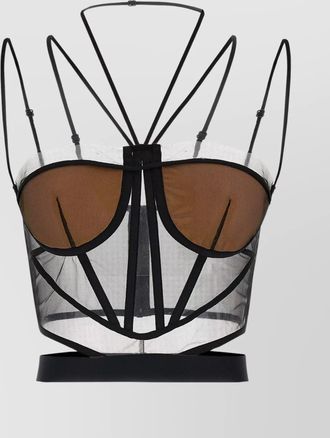 Nensi Dojaka sheer strappy corset top