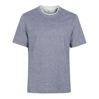 Brunello Cucinelli Brunello Cucinelli, T-Shirts, male, Gray, Size: XL T-shirt with faux-layering