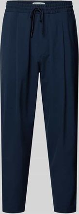 Marc O'Polo Denim Marc OPolo Denim Relaxed Fit Bundfaltenhose mit Viskose-Anteil Modell VIGGO CROPPED in Marine, Gr&ouml;&szlig;e XXL
