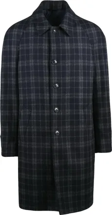 Lubiam Grey-Blue Wool-Blend Coat