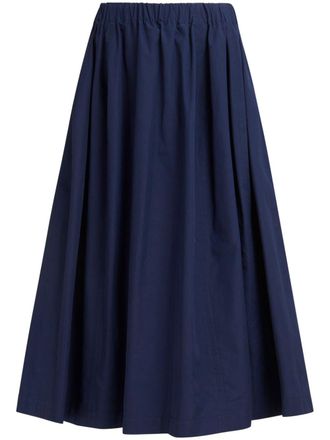 Marni A-line cotton midi skirt - women - Cotton - 46 - Blue
