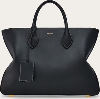 Ferragamo Women Star-shaped tote bag (L) Black