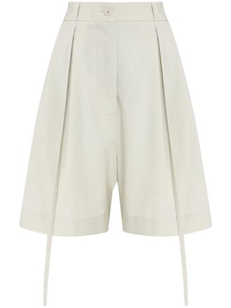 Gloria Coelho pleated wide-leg shorts - Neutrals
