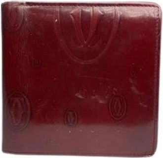 Cartier Pre-owned Vintage Portemonnee - Dames - Vintage Accessoires - Rood - ONE Size - Leer - Vintage