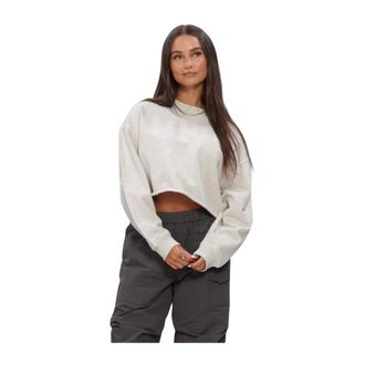 ALIX The Label Alix The Label - Gebreide trui met print op de rug - Dames - Sweatshirts & Hoodies - Grijs - Maat: XL Katoen