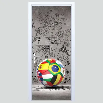 OEM Adhesivo De Tela Para Puerta Con Gr&aacute;ficos De F&uacute;tbol 455pd