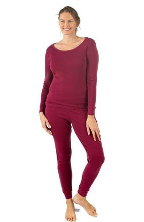 Leveret Womens Cotton Solid Matching Family Pajamas in Maroon at Nordstrom, Size X-Large