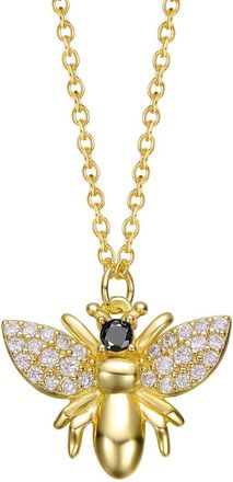 Rachel Glauber 14K Plated Cz Pendant Necklace