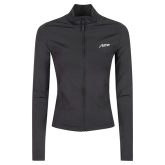 Autry Japw124L Zip-through Sweatshirt - Dames - Sweatshirts & Hoodies - Zwart - Maat: L Zijde