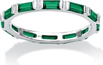 Palm Beach Jewelry Birthstone.925 Sterling Silver Eternity Band