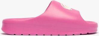 Lacoste Womens Lacoste CROCO 2.0 Womens Cushioned Sliders Pink/Off White - Cream - Size: 6