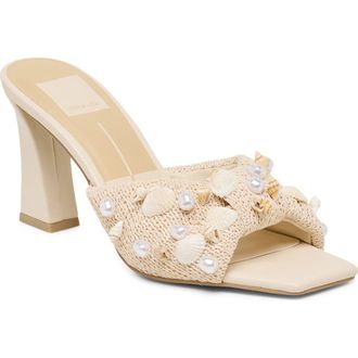 Dolce Vita Tylah Sandal in Oatmeal Beaded Raffia at Nordstrom, Size 6.5