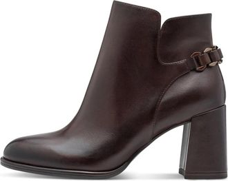 Tamaris Bootie - Dames - Laarzen met Hak - Bruin - 37 EU - Leer - Schoenen